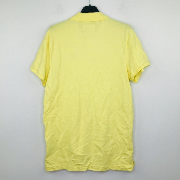 Hollister Men's Large Shirt Yellow Stretch Logo Embroidered Polo Popover BL28 - Picture 5 of 5